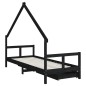vidaXL Kinderbett mit Schubladen Schwarz 80x200 cm Massivholz Kiefer vidaXL Kinderbett mit Schubladen Schwarz 80x200 cm Massivholz Kiefer