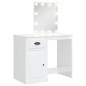 vidaXL Schminktisch mit LED-Leuchten Hochglanz-Weiß 90x42x132,5 cm vidaXL Schminktisch mit LED-Leuchten Hochglanz-Weiß 90x42x132,5 cm