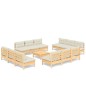 vidaXL 13-tlg. Garten-Lounge-Set mit Creme Kissen Kiefernholz vidaXL 13-tlg. Garten-Lounge-Set mit Creme Kissen Kiefernholz