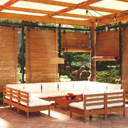 vidaXL 12-tlg. Garten-Lounge-Set mit Kissen Honigbraun Kiefernholz