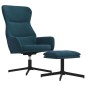 vidaXL Relaxsessel mit Hocker Blau Samt vidaXL Relaxsessel mit Hocker Blau Samt