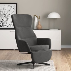 vidaXL Relaxsessel mit Fußstütze Dunkelgrau Samt