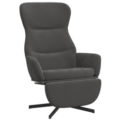 vidaXL Relaxsessel mit Fußstütze Dunkelgrau Samt
