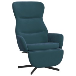 vidaXL Relaxsessel mit Fußstütze Blau Samt