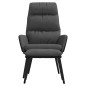 vidaXL Relaxsessel mit Hocker Dunkelgrau Stoff und Kunstleder vidaXL Relaxsessel mit Hocker Dunkelgrau Stoff und Kunstleder