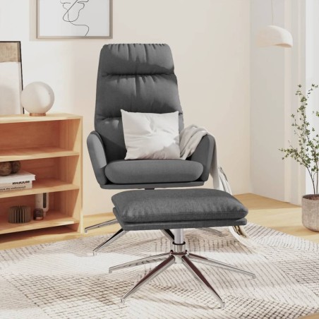vidaXL Relaxsessel mit Hocker Hellgrau Stoff