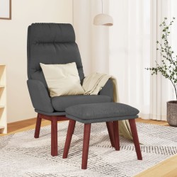 vidaXL Relaxsessel mit Hocker Dunkelgrau Stoff