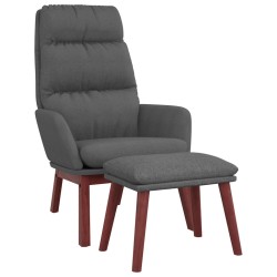 vidaXL Relaxsessel mit Hocker Dunkelgrau Stoff