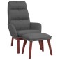 vidaXL Relaxsessel mit Hocker Dunkelgrau Stoff vidaXL Relaxsessel mit Hocker Dunkelgrau Stoff