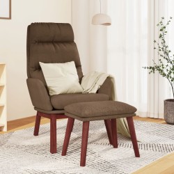 vidaXL Relaxsessel mit Hocker Braun Stoff