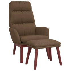 vidaXL Relaxsessel mit Hocker Braun Stoff