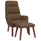 vidaXL Relaxsessel mit Hocker Braun Stoff vidaXL Relaxsessel mit Hocker Braun Stoff