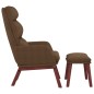 vidaXL Relaxsessel mit Hocker Braun Stoff vidaXL Relaxsessel mit Hocker Braun Stoff