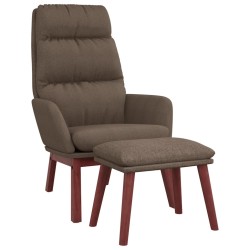 vidaXL Relaxsessel mit Hocker Taupe Stoff