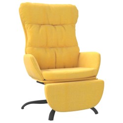 vidaXL Relaxsessel mit Fußstütze Senfgelb Stoff