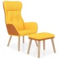 vidaXL Relaxsessel mit Hocker Senfgelb Kunstleder & Stoff vidaXL Relaxsessel mit Hocker Senfgelb Kunstleder & Stoff