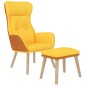 vidaXL Relaxsessel mit Hocker Senfgelb Kunstleder & Stoff vidaXL Relaxsessel mit Hocker Senfgelb Kunstleder & Stoff