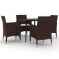 vidaXL 5-tlg. Garten-Essgruppe mit Auflagen Poly Rattan und Glas vidaXL 5-tlg. Garten-Essgruppe mit Auflagen Poly Rattan und Glas