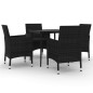 vidaXL 5-tlg. Garten-Essgruppe mit Auflagen Poly Rattan und Glas vidaXL 5-tlg. Garten-Essgruppe mit Auflagen Poly Rattan und Glas