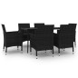 vidaXL 7-tlg. Garten-Essgruppe mit Auflagen Poly Rattan und Glas vidaXL 7-tlg. Garten-Essgruppe mit Auflagen Poly Rattan und Glas