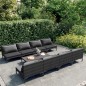 vidaXL 9-tlg. Garten-Lounge-Set mit Kissen Poly Rattan Dunkelgrau vidaXL 9-tlg. Garten-Lounge-Set mit Kissen Poly Rattan Dunkelgrau