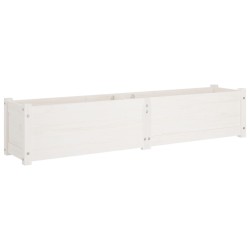 vidaXL Garten-Hochbeet Weiß 150x31x31 cm Massivholz Kiefer