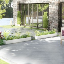 vidaXL Pflanzkübel 2 Stk. Weiß 200x31x31 cm Massivholz Kiefer