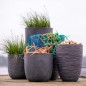Capi Vase Waste Rib Elegant Niedrig 46x58 cm Grau Capi Vase Waste Rib Elegant Niedrig 46x58 cm Grau