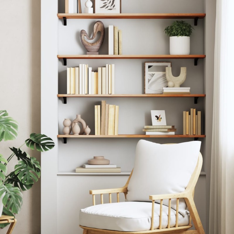 vidaXL Wandregal 80x20x1,5 cm Massivholz Buche vidaXL Wandregal 80x20x1,5 cm Massivholz Buche