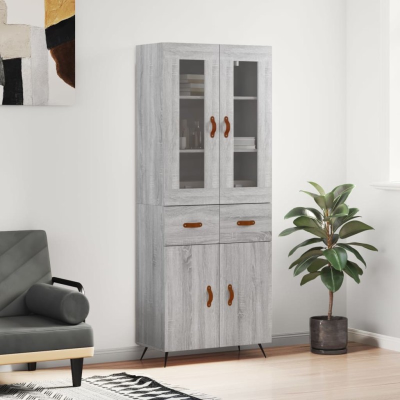 Highboard Grau Sonoma 69,5x34x180 cm Holzwerkstoff Highboard Grau Sonoma 69,5x34x180 cm Holzwerkstoff