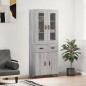 Highboard Grau Sonoma 69,5x34x180 cm Holzwerkstoff Highboard Grau Sonoma 69,5x34x180 cm Holzwerkstoff