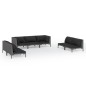vidaXL 7-tlg. Garten-Lounge-Set mit Kissen Poly Rattan Dunkelgrau vidaXL 7-tlg. Garten-Lounge-Set mit Kissen Poly Rattan Dunkelgrau