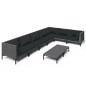 vidaXL 8-tlg. Garten-Lounge-Set mit Auflagen Poly Rattan Dunkelgrau vidaXL 8-tlg. Garten-Lounge-Set mit Auflagen Poly Rattan Dunkelgrau