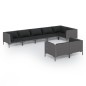 vidaXL 8-tlg. Garten-Lounge-Set mit Kissen Poly Rattan Dunkelgrau vidaXL 8-tlg. Garten-Lounge-Set mit Kissen Poly Rattan Dunkelgrau