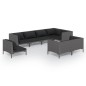 vidaXL 8-tlg. Garten-Lounge-Set mit Kissen Poly Rattan Dunkelgrau vidaXL 8-tlg. Garten-Lounge-Set mit Kissen Poly Rattan Dunkelgrau