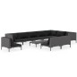 vidaXL 11-tlg. Garten-Lounge-Set mit Auflagen Poly Rattan Dunkelgrau vidaXL 11-tlg. Garten-Lounge-Set mit Auflagen Poly Rattan Dunkelgrau