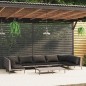 vidaXL 8-tlg. Garten-Lounge-Set mit Auflagen Poly Rattan Dunkelgrau vidaXL 8-tlg. Garten-Lounge-Set mit Auflagen Poly Rattan Dunkelgrau