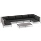 vidaXL 8-tlg. Garten-Lounge-Set mit Auflagen Poly Rattan Dunkelgrau vidaXL 8-tlg. Garten-Lounge-Set mit Auflagen Poly Rattan Dunkelgrau