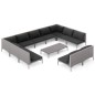 vidaXL 12-tlg. Garten-Lounge-Set mit Auflagen Poly Rattan Dunkelgrau vidaXL 12-tlg. Garten-Lounge-Set mit Auflagen Poly Rattan Dunkelgrau