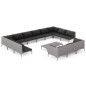 vidaXL 14-tlg. Garten-Lounge-Set mit Kissen Poly Rattan Dunkelgrau vidaXL 14-tlg. Garten-Lounge-Set mit Kissen Poly Rattan Dunkelgrau