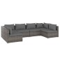 vidaXL 6-tlg. Garten-Lounge-Set mit Kissen Poly Rattan Grau vidaXL 6-tlg. Garten-Lounge-Set mit Kissen Poly Rattan Grau