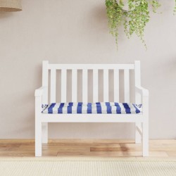 vidaXL Gartenbank-Auflage Blau&Weiß Gestreift 110x50x7 cm Stoff