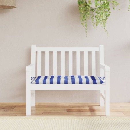 vidaXL Gartenbank-Auflage Blau&Weiß Gestreift 110x50x7 cm Stoff