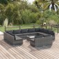 vidaXL 12-tlg. Garten-Lounge-Set mit Kissen Grau Poly Rattan vidaXL 12-tlg. Garten-Lounge-Set mit Kissen Grau Poly Rattan