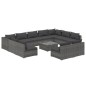 vidaXL 12-tlg. Garten-Lounge-Set mit Kissen Grau Poly Rattan vidaXL 12-tlg. Garten-Lounge-Set mit Kissen Grau Poly Rattan