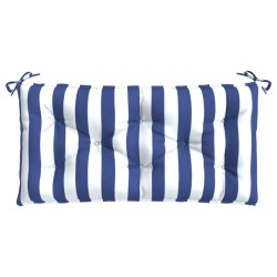 vidaXL Gartenbank-Auflage Blau&Weiß Gestreift 110x50x7 cm Stoff