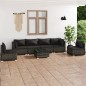 vidaXL 7-tlg. Garten-Lounge-Set mit Kissen Poly Rattan Grau vidaXL 7-tlg. Garten-Lounge-Set mit Kissen Poly Rattan Grau