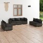 vidaXL 7-tlg. Garten-Lounge-Set mit Kissen Poly Rattan Grau vidaXL 7-tlg. Garten-Lounge-Set mit Kissen Poly Rattan Grau