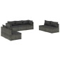 vidaXL 7-tlg. Garten-Lounge-Set mit Kissen Poly Rattan Grau vidaXL 7-tlg. Garten-Lounge-Set mit Kissen Poly Rattan Grau