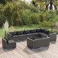 vidaXL 10-tlg. Garten-Lounge-Set mit Kissen Poly Rattan Grau vidaXL 10-tlg. Garten-Lounge-Set mit Kissen Poly Rattan Grau